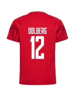 Moški Nogometna dresi replika Danska Kasper Dolberg #12 Domači SP 2022 Kratek rokav